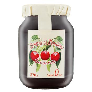 Korysna Kondyterska Cherry Jam with Stevia 270g - buy, prices for Auchan - photo 2