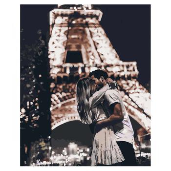 Strateg Kiss Under the Eiffel Tower with Lacquer and Level Set for Painting by Numbers 40х50cm - buy, prices for - photo 1