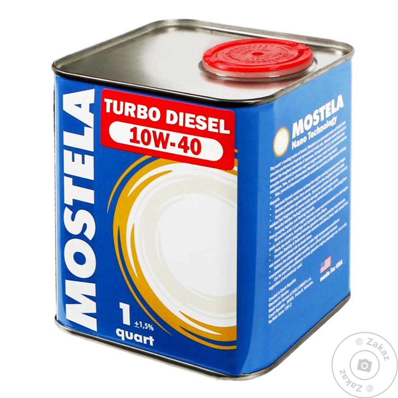 

Олива моторна Mostela 10W-40 Turbo Diesel 1 кварта ж/б