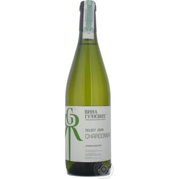 Wine chardonnay Guliev wine Private import white dry 11.2% 700ml glass bottle Ukraine - buy, prices for MegaMarket - photo 1