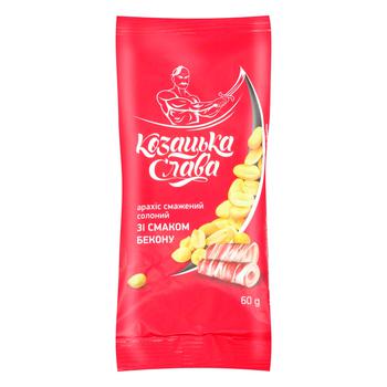 Kozatska Slava Bacon Flavored Roasted Salted Peanut 60g - buy, prices for Vostorg - photo 1