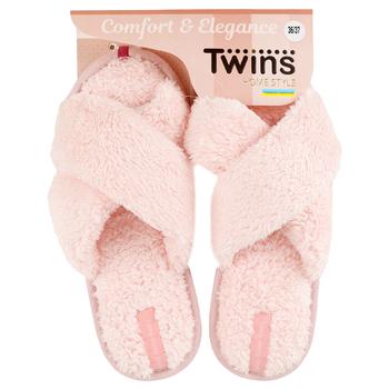 Капці домашні Twins Махрові Х жіночі р.36-40 - купити, ціни на NOVUS - фото 1
