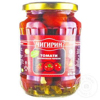 Томаты Чигирин маринованные красные 670г - купить, цены на ULTRAMARKET - фото 1