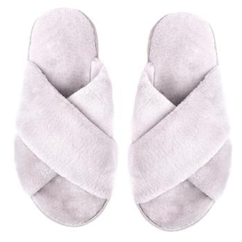 Twins HS-LUX Women's Gray Fur Homemade Slippers 38-39s - buy, prices for Supermarket "Kharkiv" - photo 1