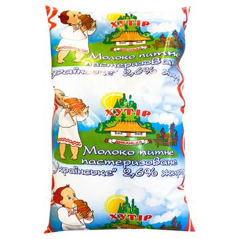 Молоко Хутор Диканька Украинское пастеризованное 2,6% 1л