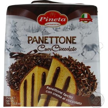 Кекс Pineta Panettone з шоколадом і шоколадною посипкою 750г - купити, ціни на Auchan - фото 1