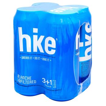 Пиво Hike Blanche світле нефільтроване 4,9% 0,5л x 4шт - купити, ціни на METRO - фото 1