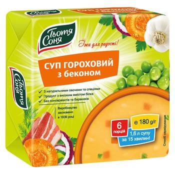 Суп Тётя Соня гороховый с беконом 180г - купить, цены на ULTRAMARKET - фото 1