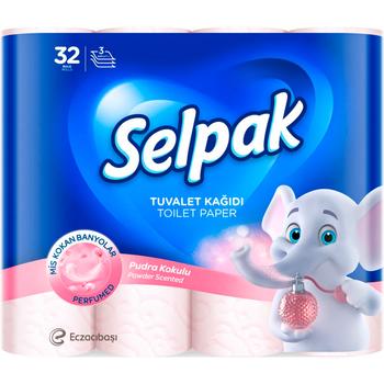 Selpak Three-layer Perfumed Toilet Paper with Powder Aroma 32pcs - buy, prices for METRO - photo 1