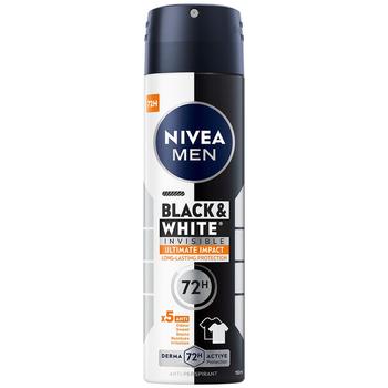 Антиперспирант аэрозольный Nivea Men Черное и белое Невидимый Ultimate Impact 150мл