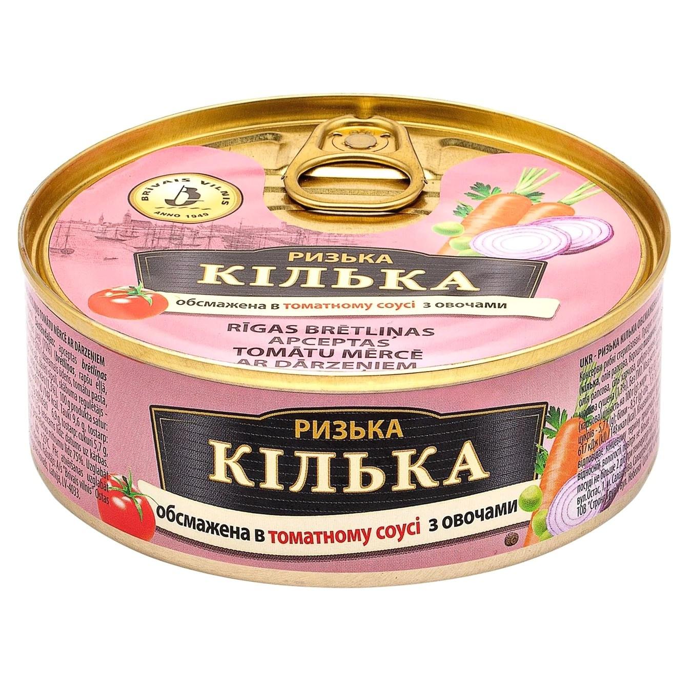 

Килька Brivais Vilnis Рижская обжаренная в томатном соусе 240г
