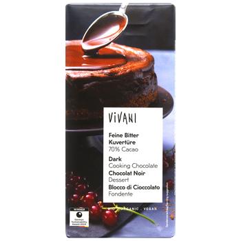 Шоколад кувертюр Vivani темный органический 150г