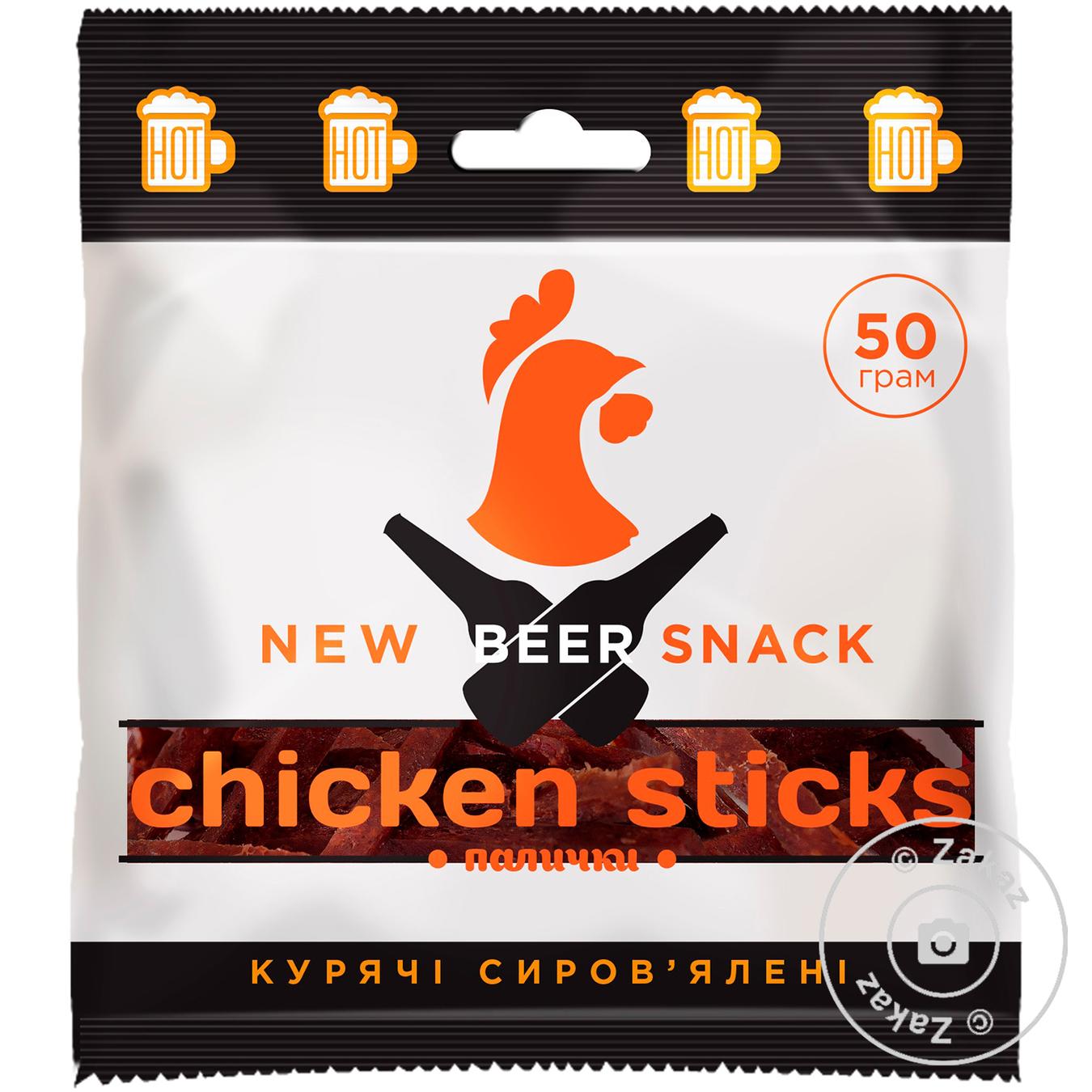 

Снек мясной Нью Бир Снек курица палочки 50г