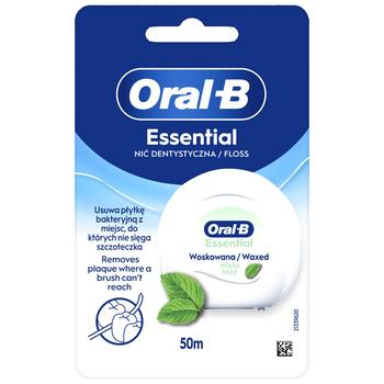 Зубна нитка Oral-B Essential Floss М'ятна вощена 50м - купити, ціни на КОСМОС - фото 1