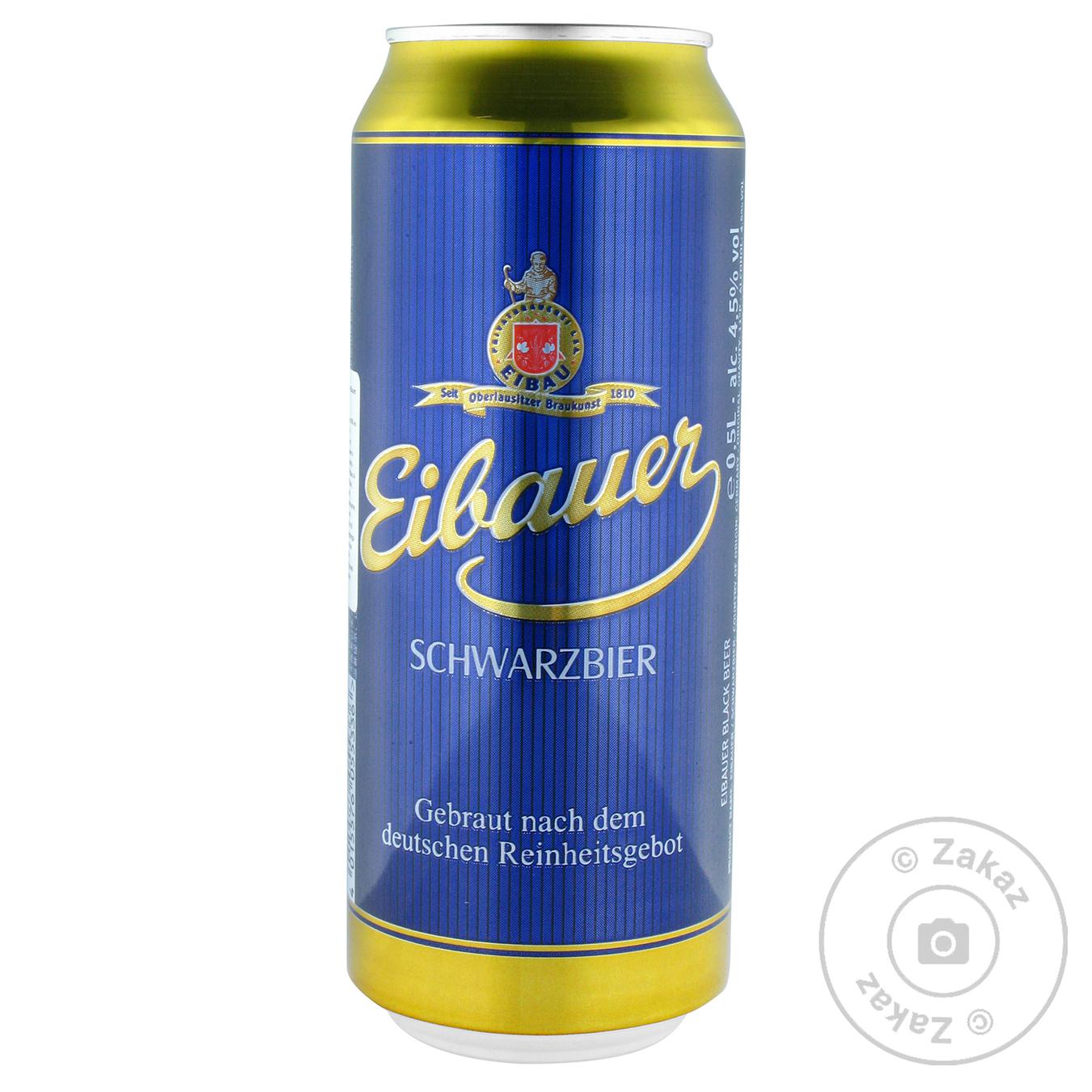 

Пиво Eibauer Schwarzbier темное фильтрованное 4,5% 0,5л