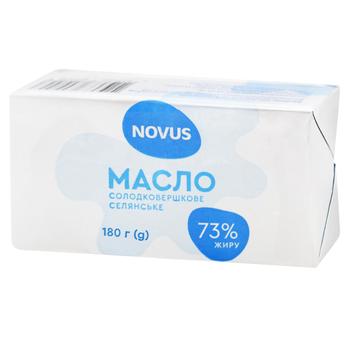 Масло Novus Селянське солодковершкове 73% 180г - купити, ціни на NOVUS - фото 1