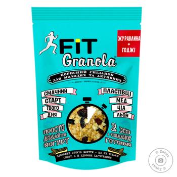 Good Morning Granola Fit Cranberry+Goji Granola 125g - buy, prices for MegaMarket - photo 1