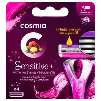 Cosmia 3 Sensitive+ Replacement Shaving Cartridges 4pcs - buy, prices for Auchan - photo 2