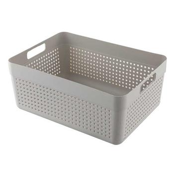 Корзина пластиковая макси теплый серый 10л 32,5х23,5х14см - купить, цены на КОСМОС - фото 1