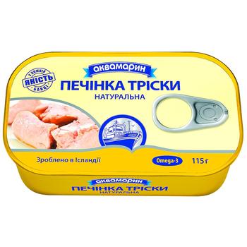 Печень трески Аквамарин натуральная 115г - купить, цены на Идеал - фото 1