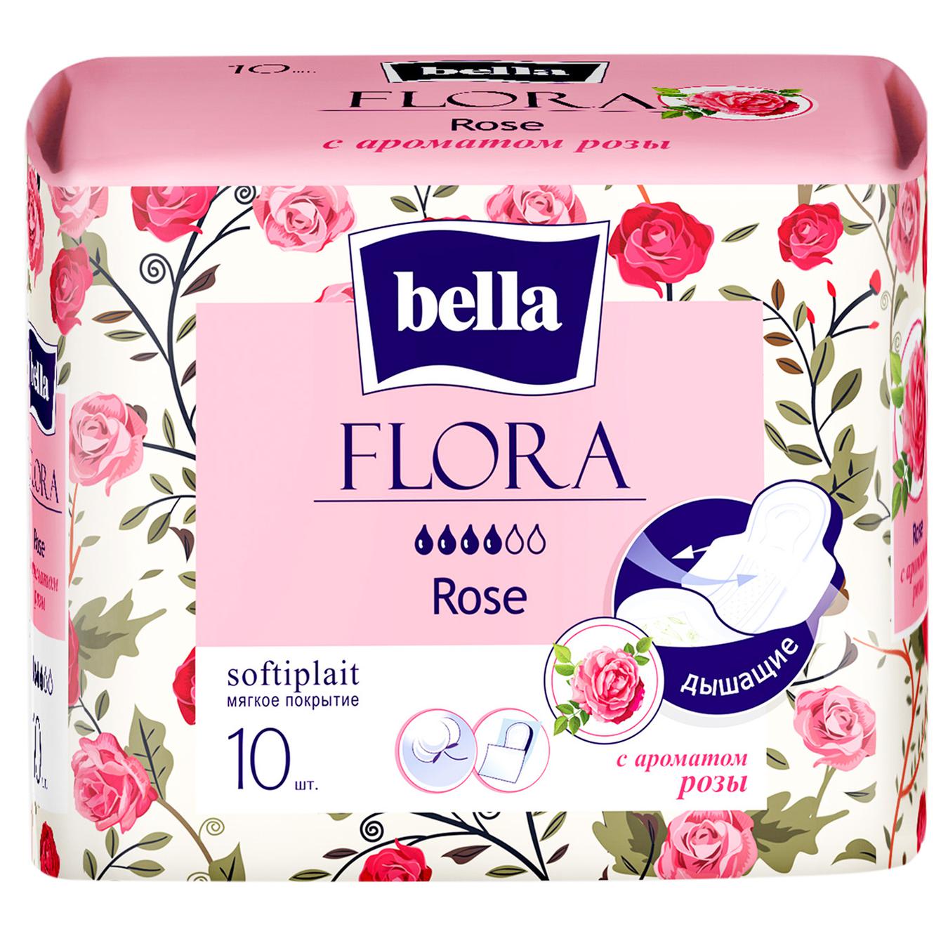

Гигиенические прокладки Bella Флора роза 10шт