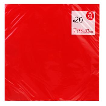 Actuel paper two-ply red napkins 20pcs 33x33cm - buy, prices for Auchan - photo 1