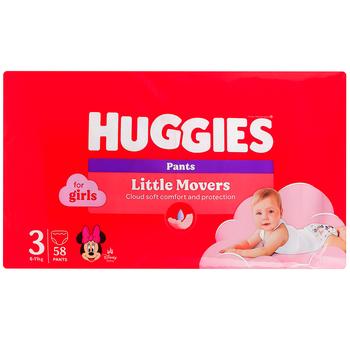 Huggies Little Movers Pants Diapers Shorts for Girls 58pcs - buy, prices for NOVUS - photo 1