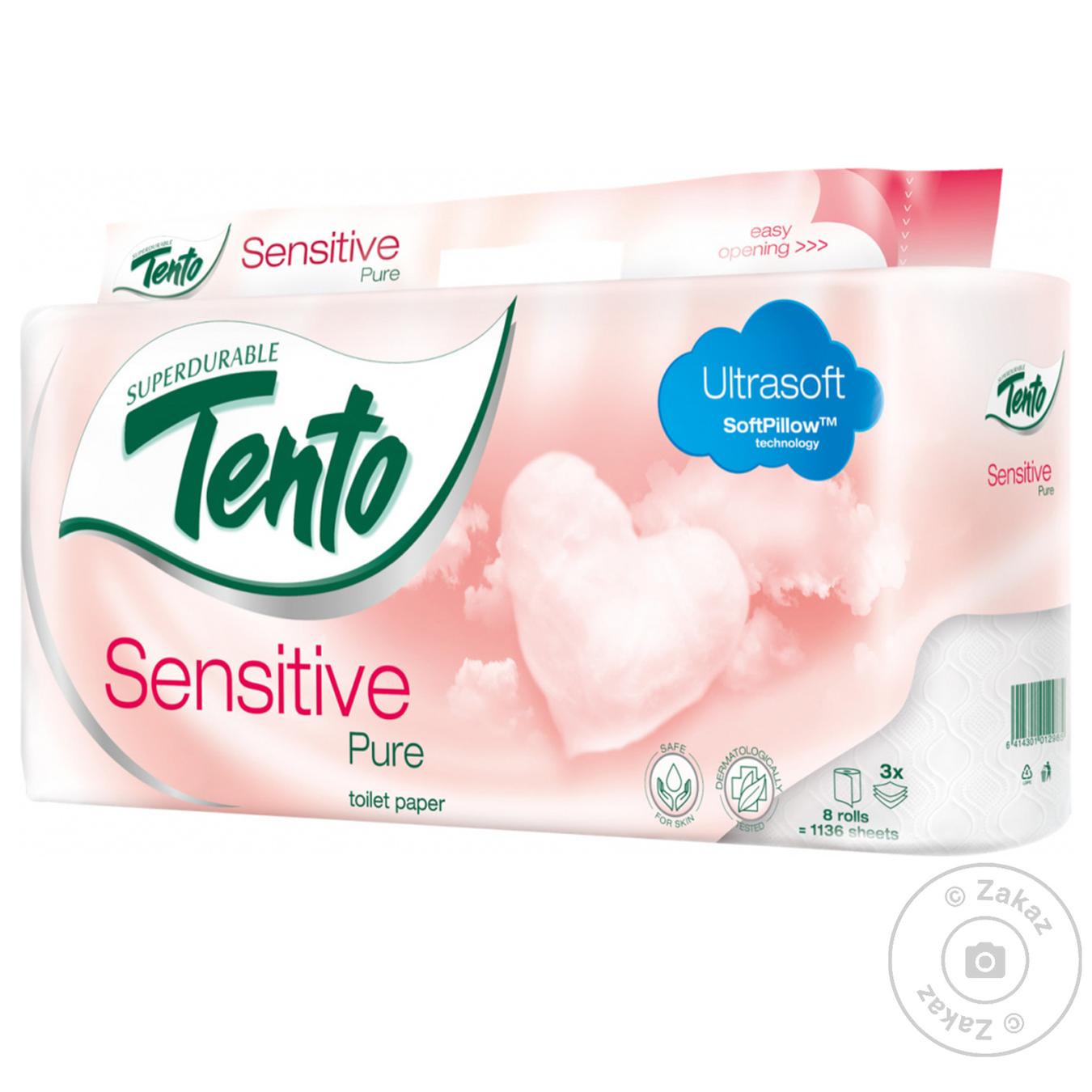 

Туалетная бумага Tento Camomile трехслойная белая 8 рулонов