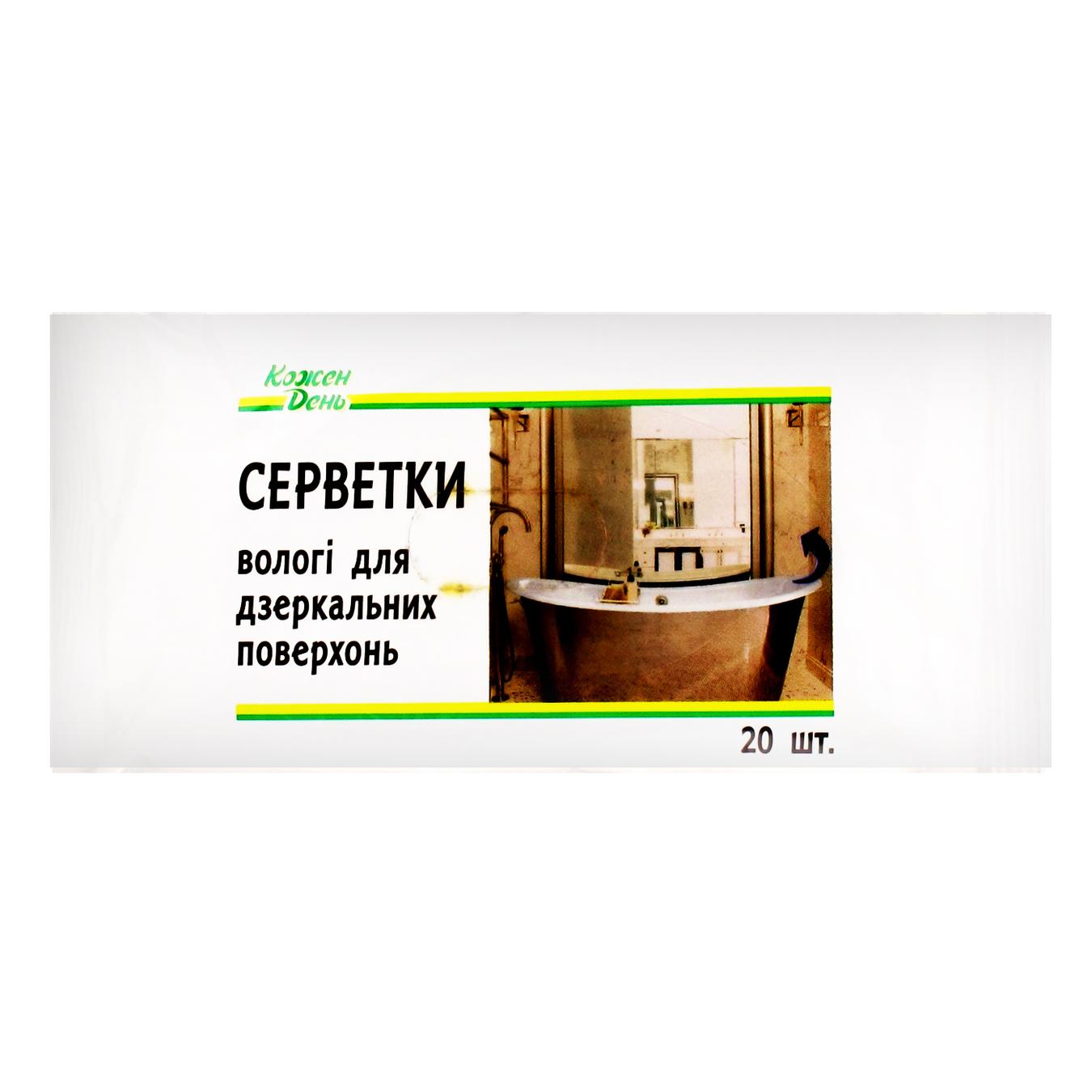

Салфетки влажные Кожен День для зеркальных поверхностей 20шт