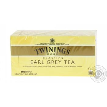 Twinings Earl grey with bergamot black tea 2gx25pcs - buy, prices for MegaMarket - photo 1