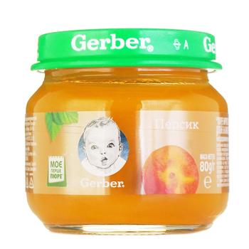 Fruit puree Gerber peach starch and sugar free for 4+ month 80g - buy, prices for  - photo 1