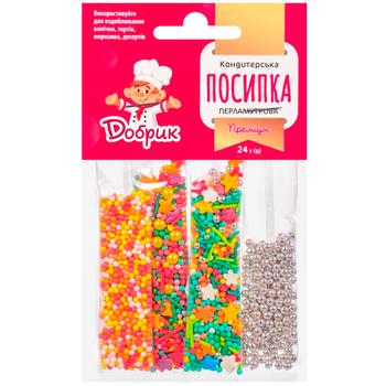 Посыпка кондитерская Добрик Премиум перламутровая 24г - купить, цены на КОСМОС - фото 1
