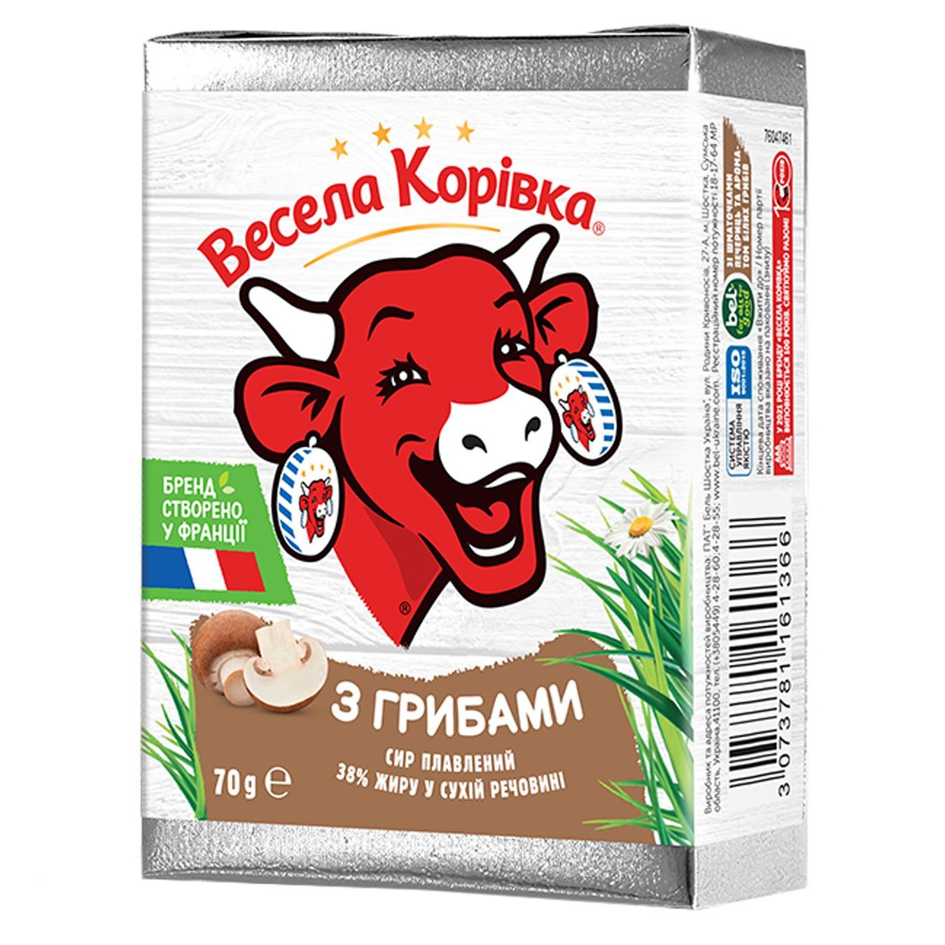 

Сыр плавленный Веселая Коровка с грибами 38% 90г