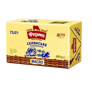 Масло сливочное Ферма Селянское 73% 400г купить, цены на МегаМаркет - фото 1