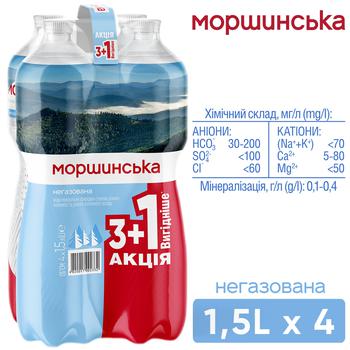 Вода Моршинська мінеральна негазована 4шт*1,5л - купити, ціни на - фото 2