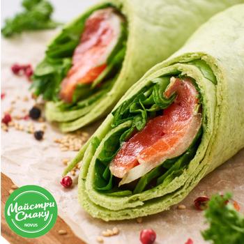 Лаваш шпинатний з лососем  190г