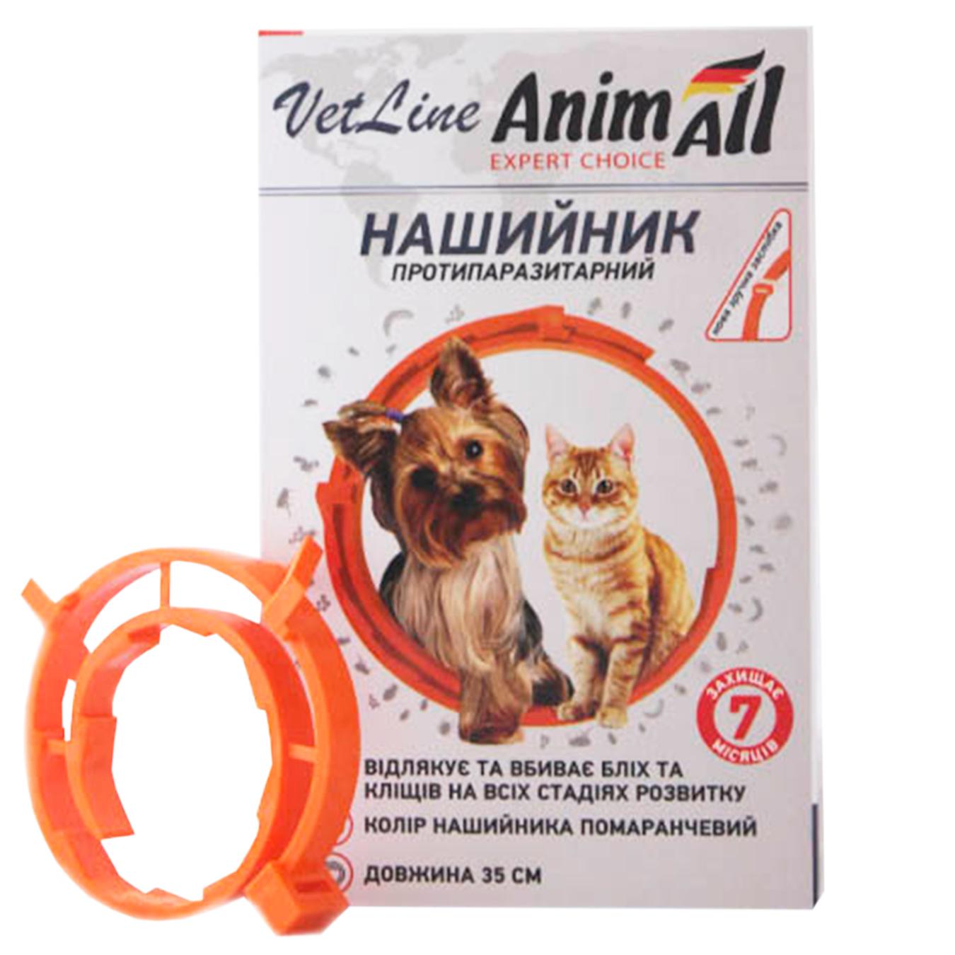 

Ошейник AnimAll VetLine противопаразитарный для кошек и собак оранжевый 35см