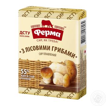 Ferma with mushrooms processed cheese 55% 90g - buy, prices for MegaMarket - photo 1