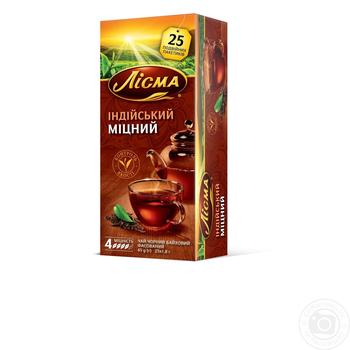 Чай чорний Лісма Індійський Міцний в пакетиках 25шт*1,8г купити, ціни на МегаМаркет - фото 1