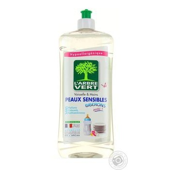 Liquid L'arbre vert Sensitive skin for washing dishes 750ml - buy, prices for MegaMarket - photo 1