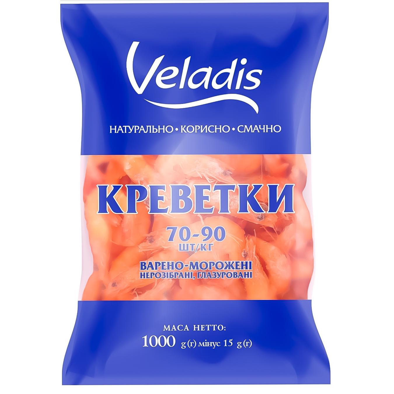 

Креветки 70-90 варено-мороженные Veladis 1000г