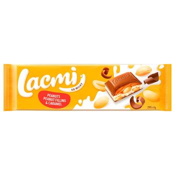 Roshen Lacmi Milk Chocolate with Peanuts and Caramel and Peanuts Filling 295g