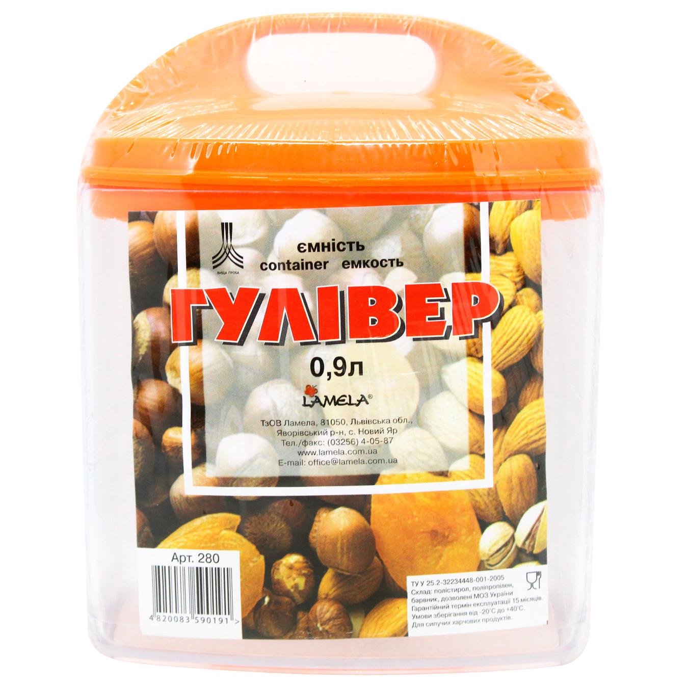 

Емкость Lamela Гулливер для сыпучих продуктов 0.9л