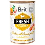 Корм влажный Brit Fresh с курицей и бататом для взрослых собак всех пород 400г