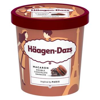 Мороженое Haagen-Dazs Двойной шоколадный ганаш с кусочками макарун 420мл - купить, цены на КОСМОС - фото 1