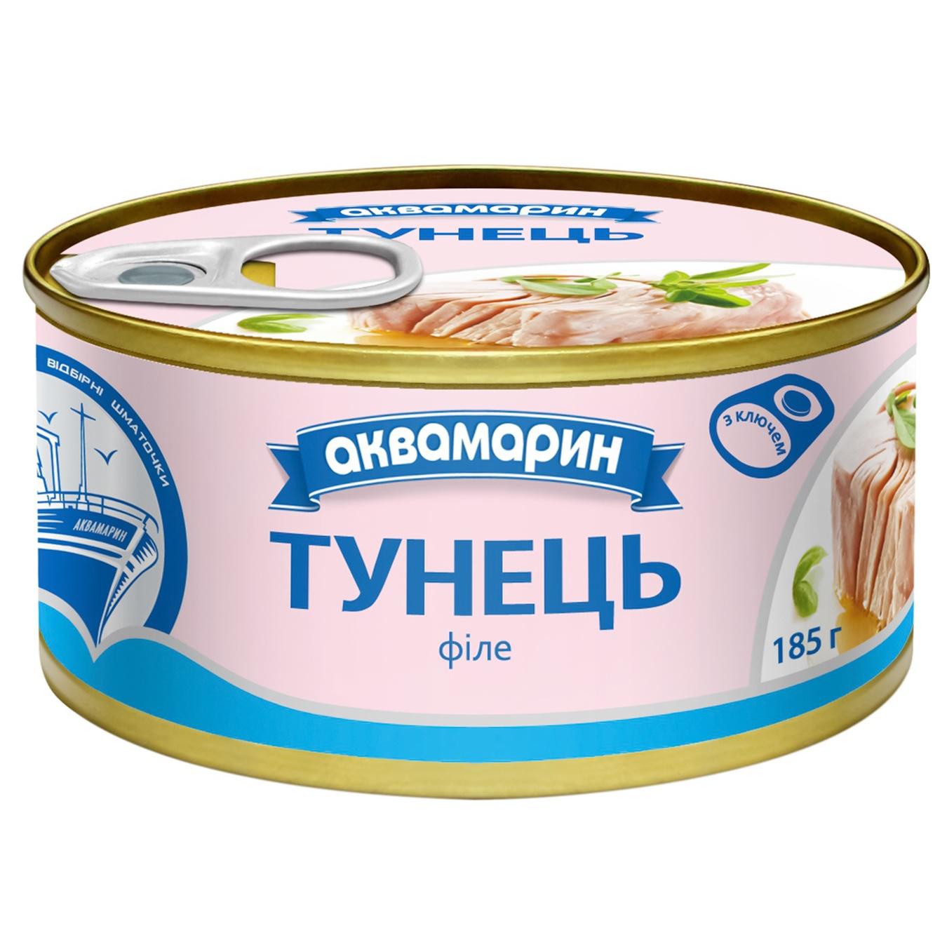 

Тунец Аквамарин филе в собственном соку 185г