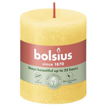 Свеча Bolsius Rustic 8х6,8см желтый