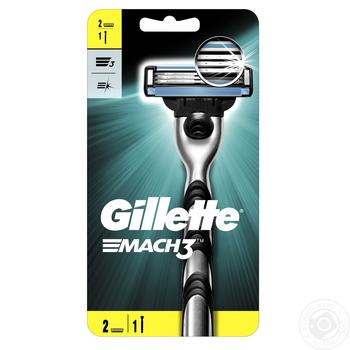 Станок для голiння Mach3 Gillette+2 картриджа - купити, ціни на METRO - фото 1