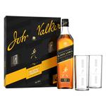 Johnnie Walker Black Label Whiskey with 2 glass 40% 0.7l