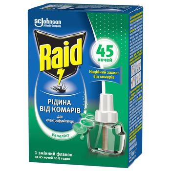 Raid With Eucalyptus For Fumigants Liquid Mosquito Repellent 45 Nights 32.9мл